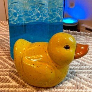 Glazed Pottery Yellow Duck Bookend
